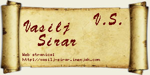 Vasilj Sirar vizit kartica